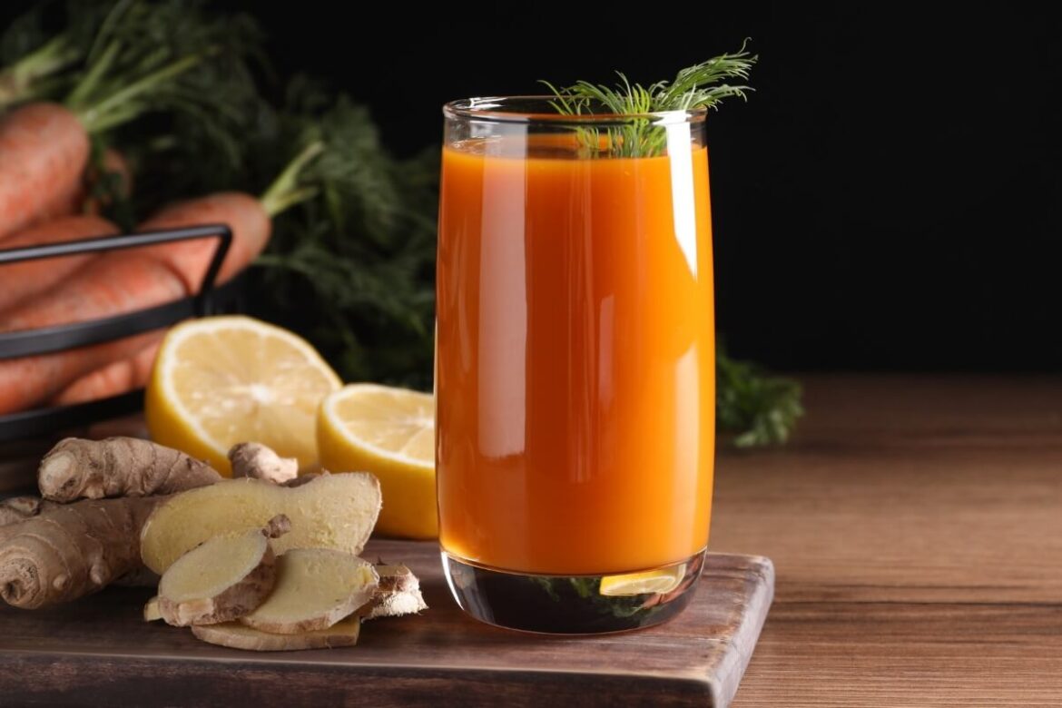 Suco de Laranja com Cenoura e Gengibre